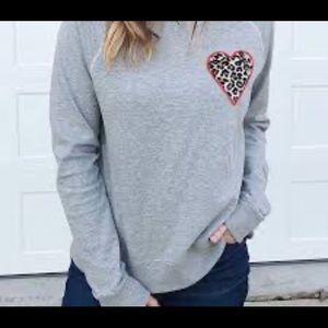 Stella and Dot Leopard Heart Swestshirt